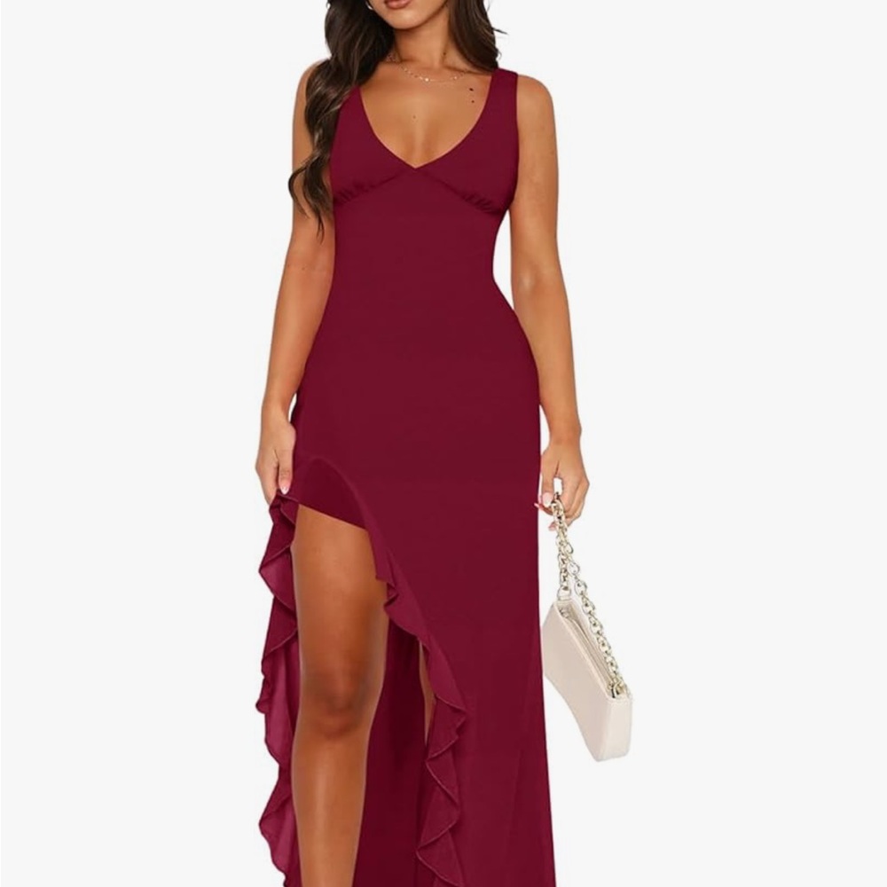 Elegant Burgundy Sleeveless Dress
